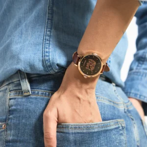 Fantastical Elephant Printed Wrist Watch With Bracelet Set