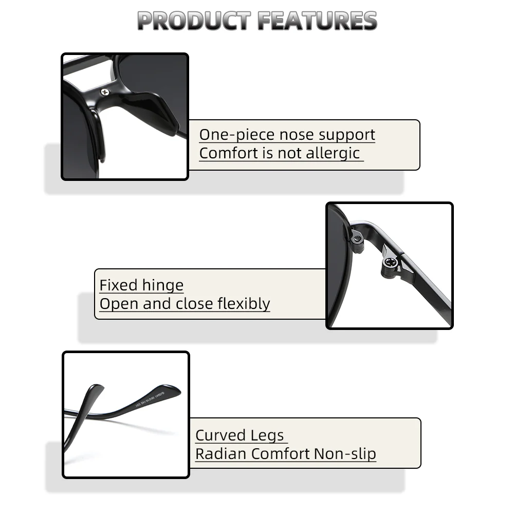 GREY JACK Polarized Pilot Sunglasses Metal Frame Eyewear for Men Women 3241 - Image 4